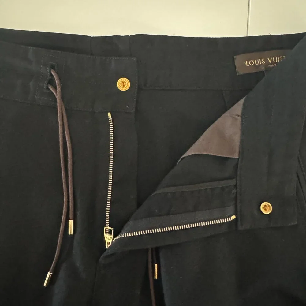 Louis Vuitton Men's Drawstring Pants Black, Size 44/US 36